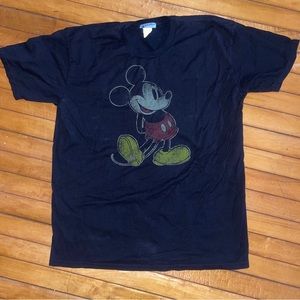 Vintage Disney Parks Mickey Mouse BlackT Shirt Mens XL Theme Park Souvenir Retro